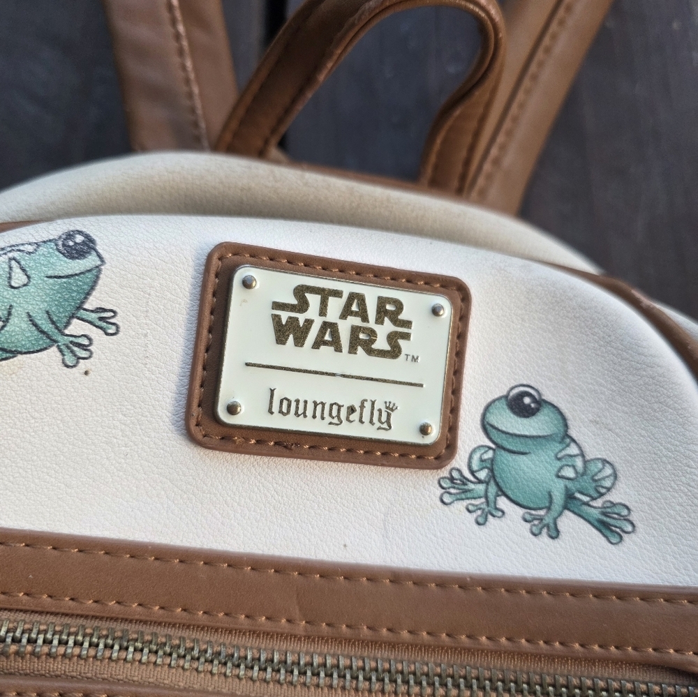 Disney X Loungefly Star Wars Grogu Baby Yoda Backpack Mini Brown Kawaii - Picture 3 of 12